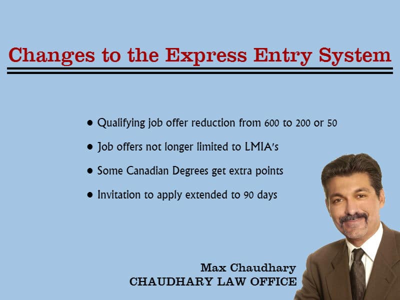 Express Entry new Comprehensive Ranking Chaudhary Immigration Canada Law